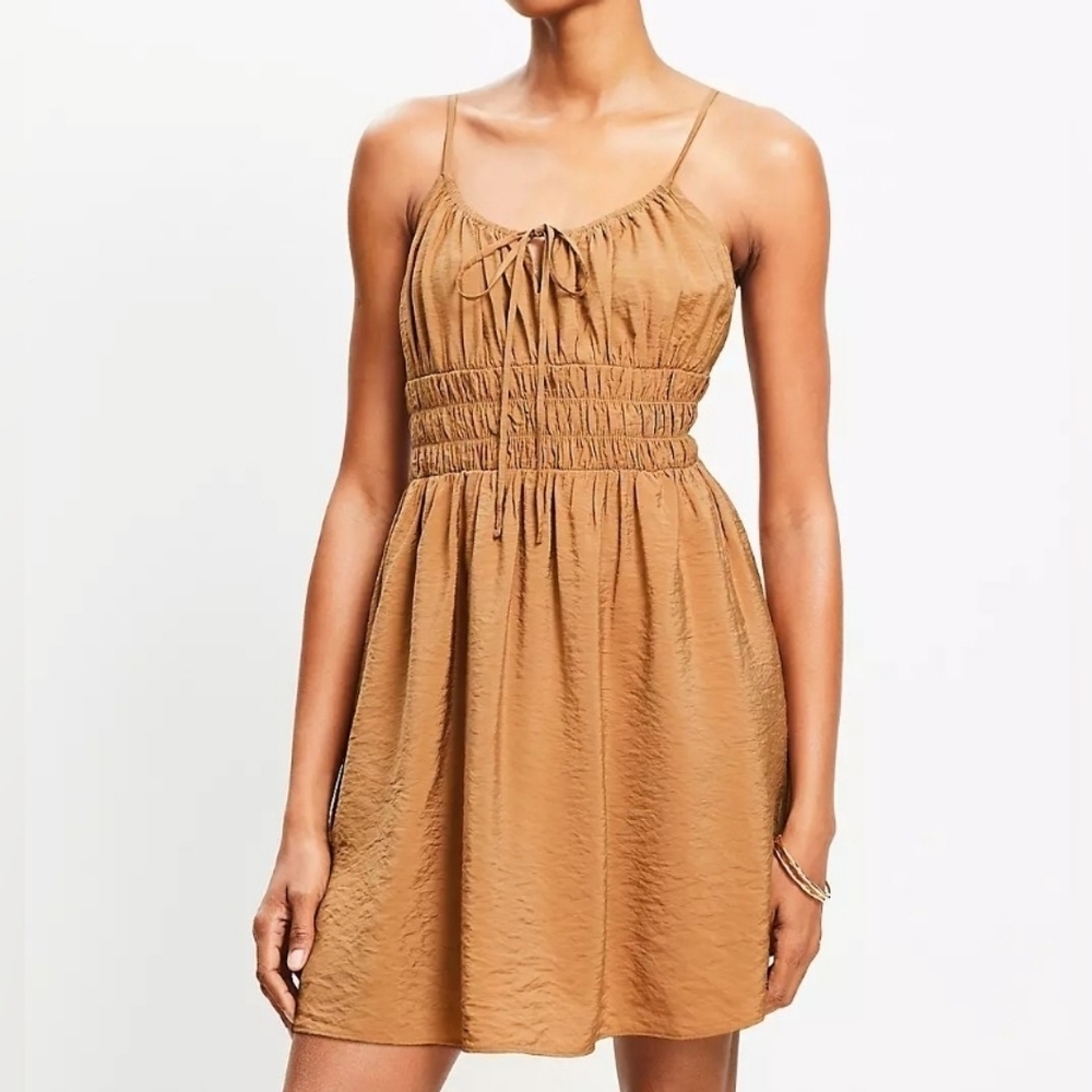 LOFT NWT Smocked Strappy Mini Dress Size MP.